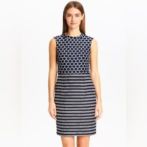 Jana Netzvetskaya Dress Women’s Size Small Navy Polka Dots Mod Russian Designer